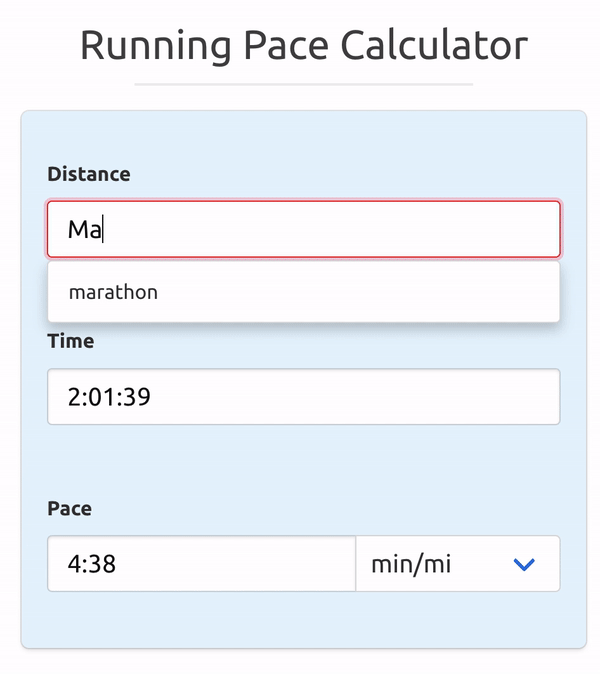 Calculate my running pace